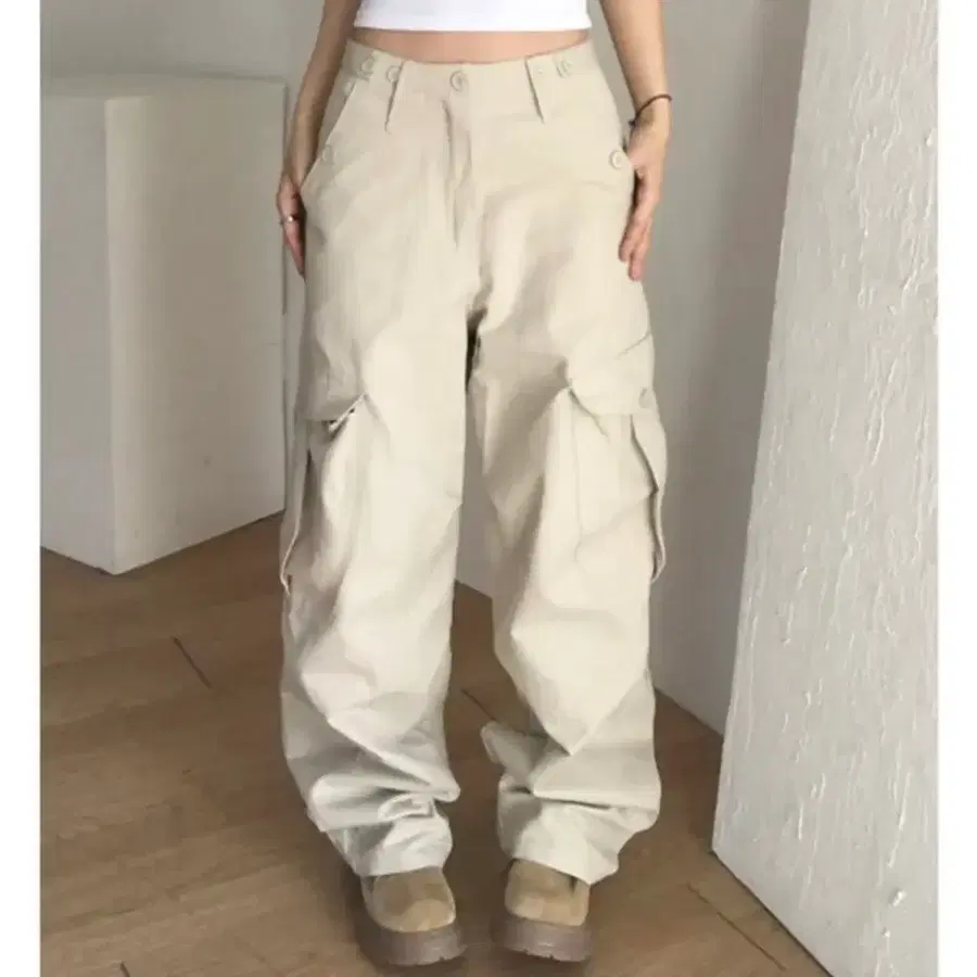 베이지 카고 팬츠 M