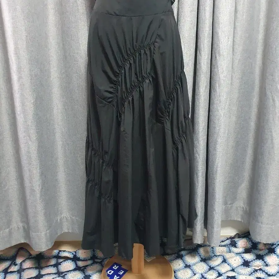 6677드레이핑 밴딩 롱스커트