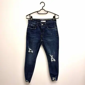 새상품 ZARA 스트레치 스키니 데님 데미지 가공