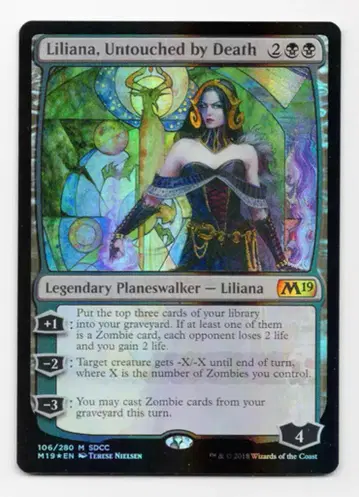 MTG SDCC2018 M19 SDCC 프로모 [영문] 죽음이 닿지 않는 자, 릴리아나/Liliana,Untouched by Death 블랙R