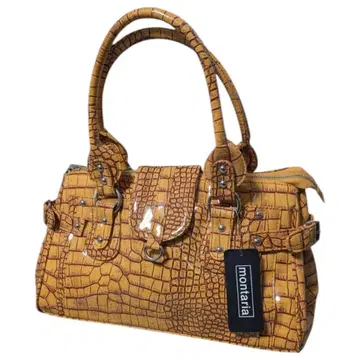 y2k 00s city bag enamel croco brown 한국