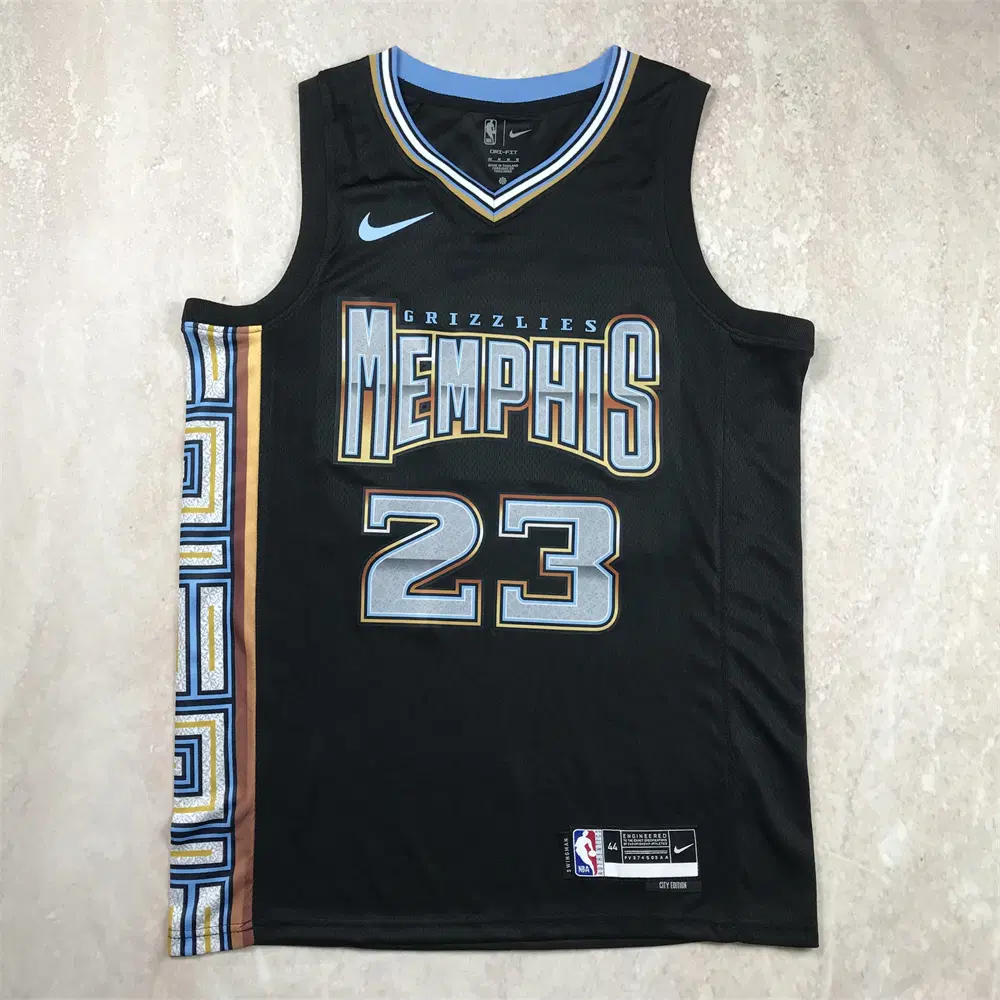 NBA 농구복 2023년형 그리즐리스 23호 로즈 블랙시티판 핫프레스 스