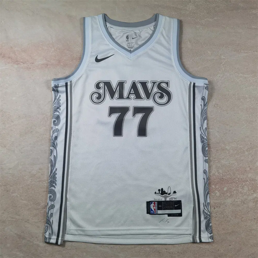 NBA 농구복 2025년형 매버릭스 77호 돈치치 화이트시티판 핫프레스