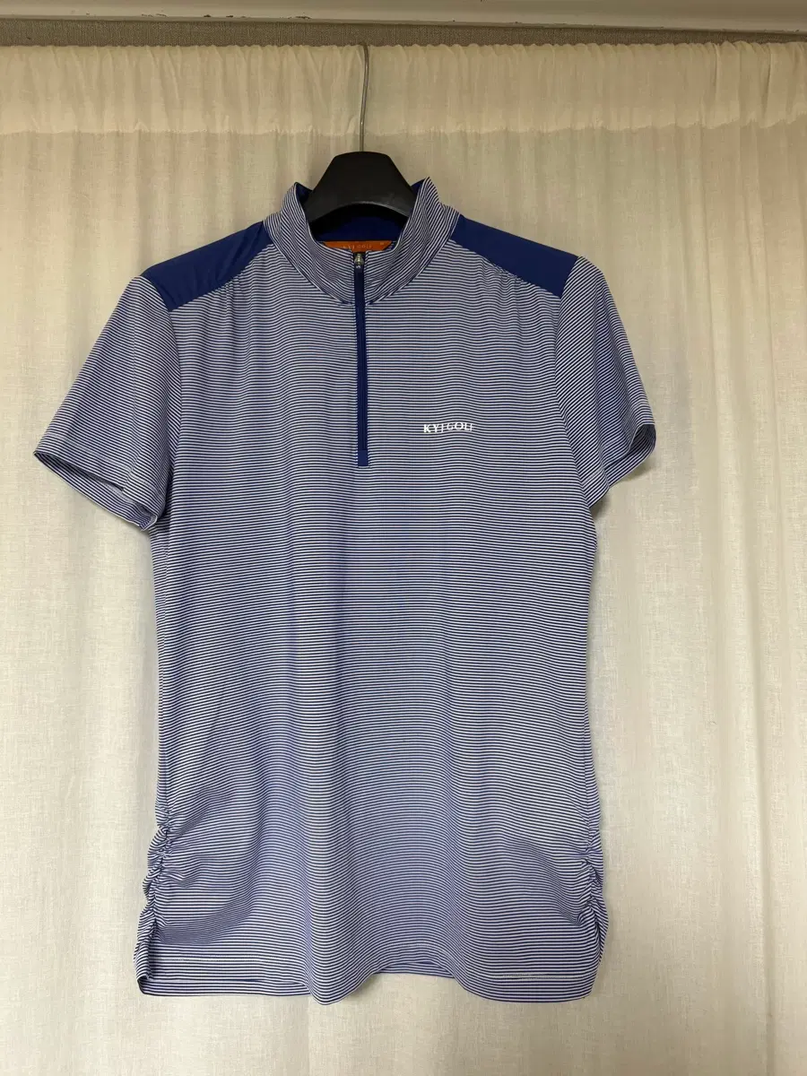 KYJ GOLF 블루 스트라이프 반집업 골프웨어 95