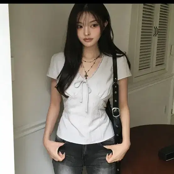 에이블리 여름 반팔 블라우스