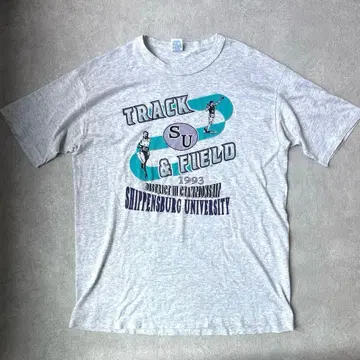90s 러셀 애슬레틱 칼리지 T셔츠 그레이 XL