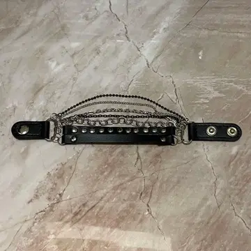 Y2K archive 7연 Chain Leather Bracelet 헤이세이