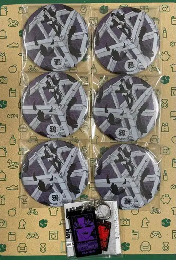 카구라바치 메탈릭 캔뱃지 블랙 아크릴 키링 자무라