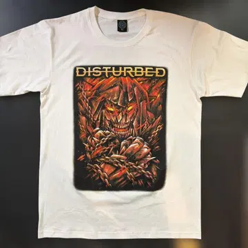 디스터브드 DISTURBED 밴드 티셔츠 양면 프린트 화이트 XL