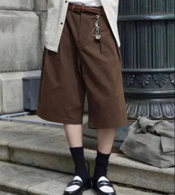 Bleme 하프 팬츠 브라운 S 사이즈