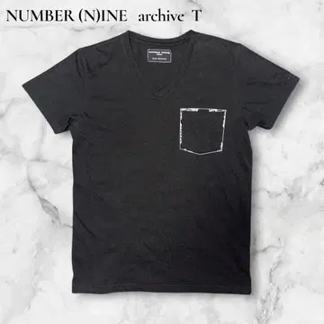 레어 NUMBER (N)INE Archive 음표 티셔츠 무지 티 포켓