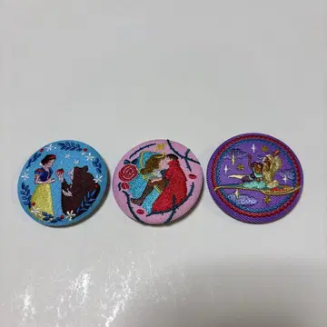 디즈니 자수 캔뱃지 3개 세트