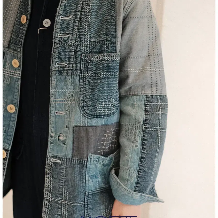 블루 블루 재팬 보로 패치워크 자켓 size : 2 ( 추천 55-66 )
