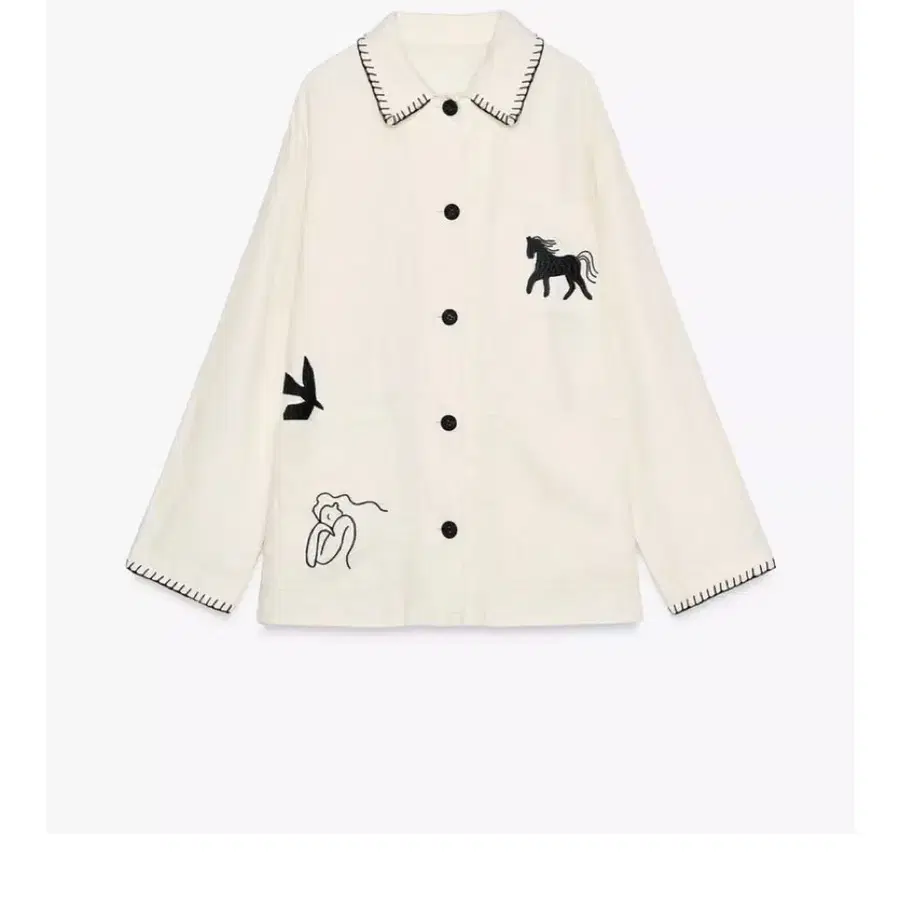zara 자라 리넨 자수 오버셔츠 s (bode 보디)