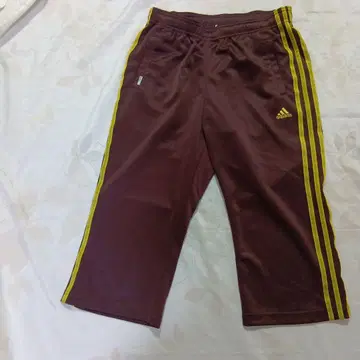 adidas 아디다스 하프 팬츠 브라운 x 골드 3도 라인 속건성 소재
