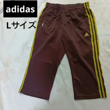 adidas 아디다스 하프 팬츠 브라운 x 골드 3도 라인 속건성 소재