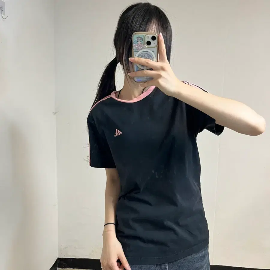 아디다스 블랙 핑크 링거티
