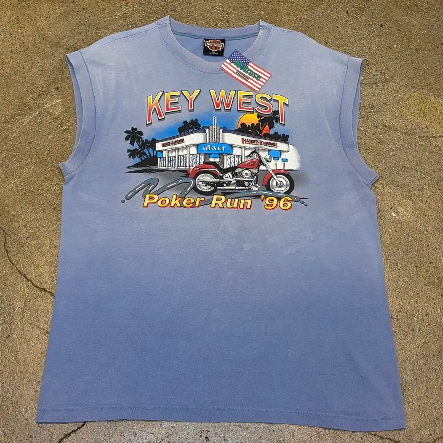 90s Made in USA 빈티지 할리데이비슨 싱글스티치 나시티 민소매