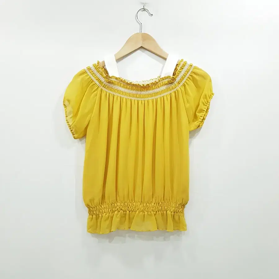 R792 빈티지 러플 키치룩 오프숄더 쉬폰 반팔 블라우스 여F