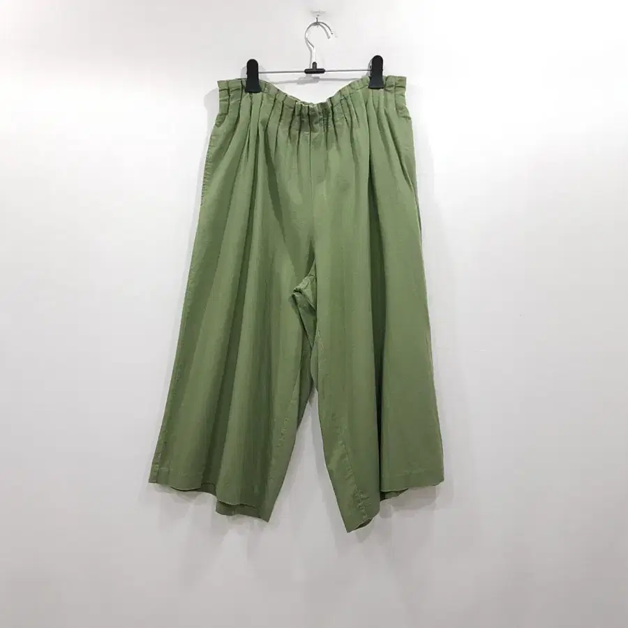R814 니코앤드 밴딩 하이웨스트 린넨 마 8부 통 와이드 바지 여L