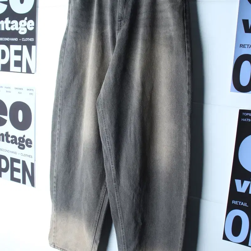 (M-XL) 에잇세컨즈 청바지 데님 와이드핏 연청 베이지-P10634