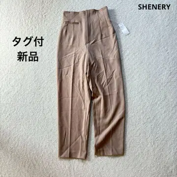 [새상품] SHENERY 시너리 하이웨스트 테이퍼드 팬츠 베이지 S