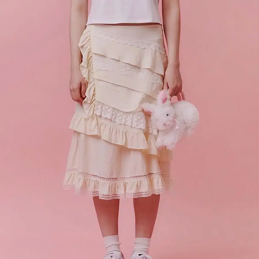졸리레이드 벨라 레이스 스커트 크림