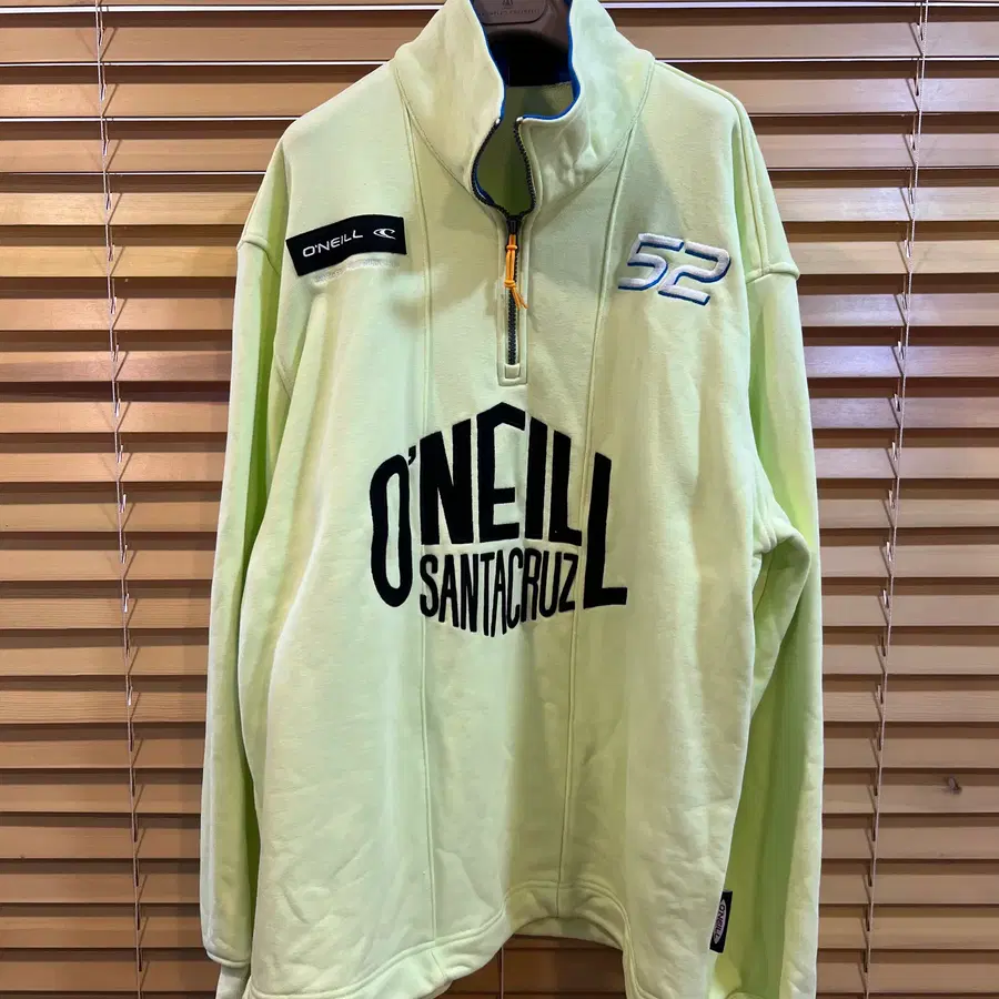 오닐 O'NEILL 남성 형광옐로우 반집업티셔츠 긴팔티셔츠