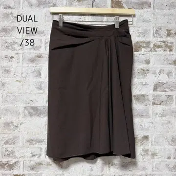 3619 [ DUALUVIEW ] 플레어 스커트 허리 드레이프 38 브라운