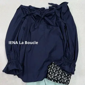 IENA LA BOUCLE 이에나 리본 튜닉 블라우스 네이비 F