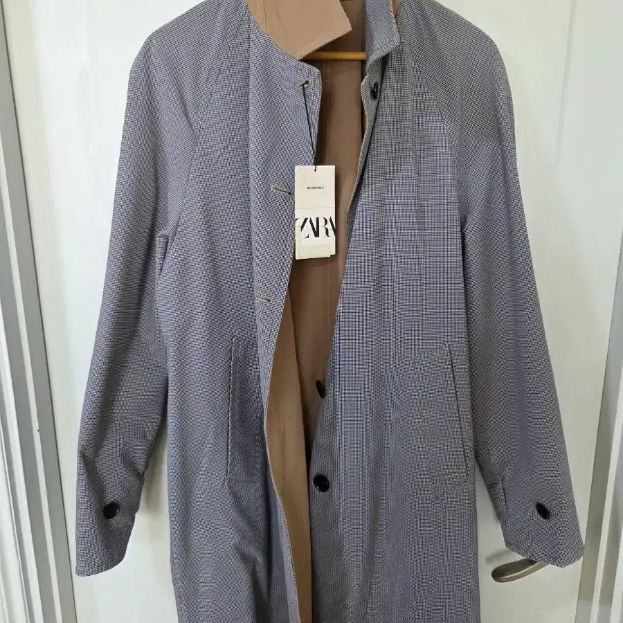 ZARA MAN 리버서블 체크 코트 M 남성코트