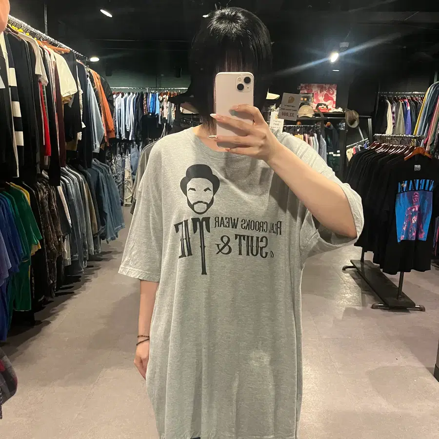 (875) M&O Fine 빈티지 반팔 티셔츠 그레이