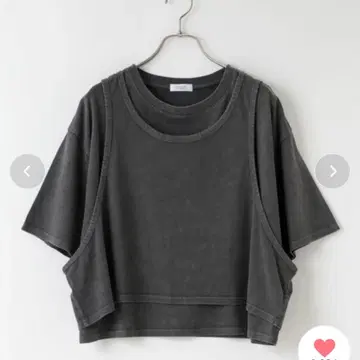 택 포함 새상품 LOWRYS FARM 레이어드 BIGTEE 차콜 그레이