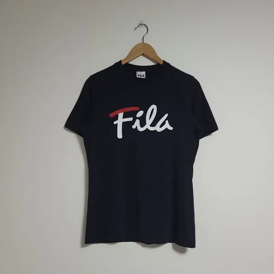 (S) FILA 휠라 블랙 로고 반팔 티셔츠