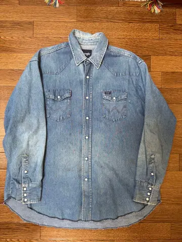 Wrangler 데님 셔츠 긴팔 웨스턴
