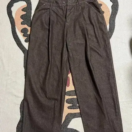 어널러코드 논페이드 원턱 데님팬츠 (브라운) L