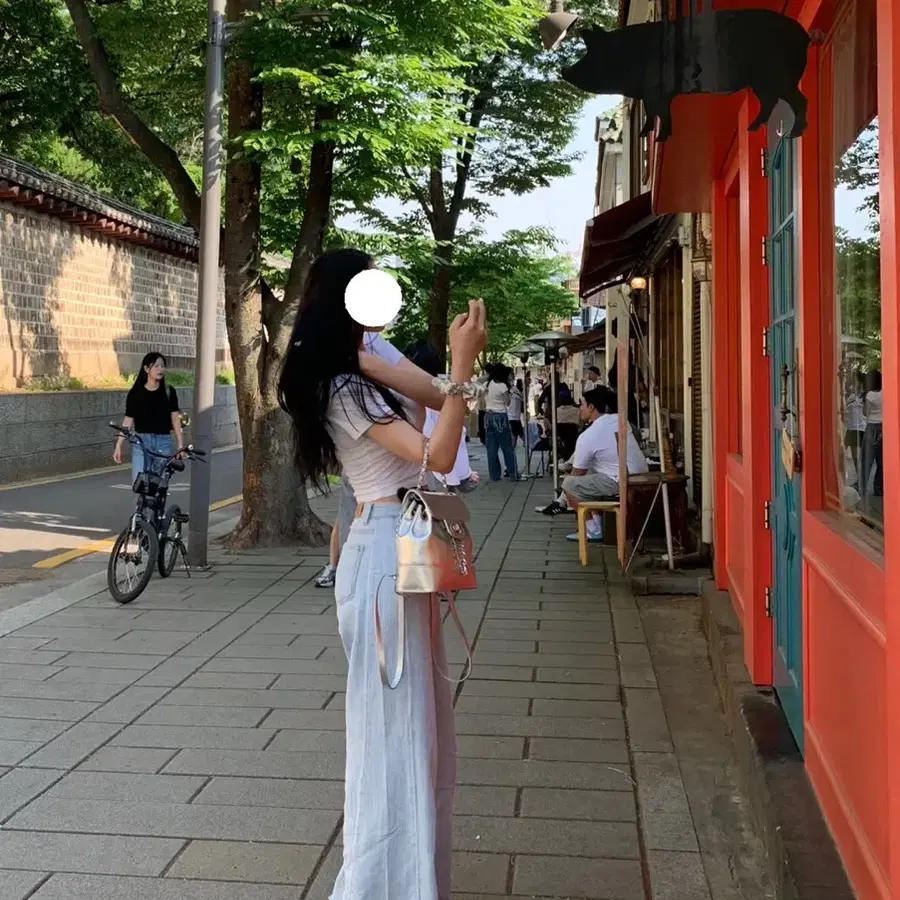 와이드 린넨 후들 데님 팬츠 (연청 / 화이트) S