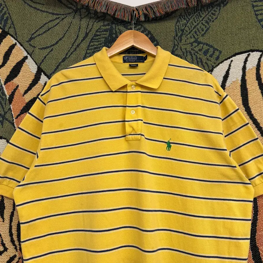 [L] 90s 랄프로렌 폴로 스트라이프 카라 티셔츠