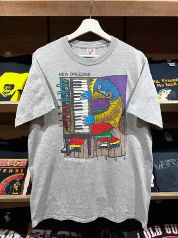 90s USA제 JERZEES 1996 재즈 페스티벌 아트T 그레이 L