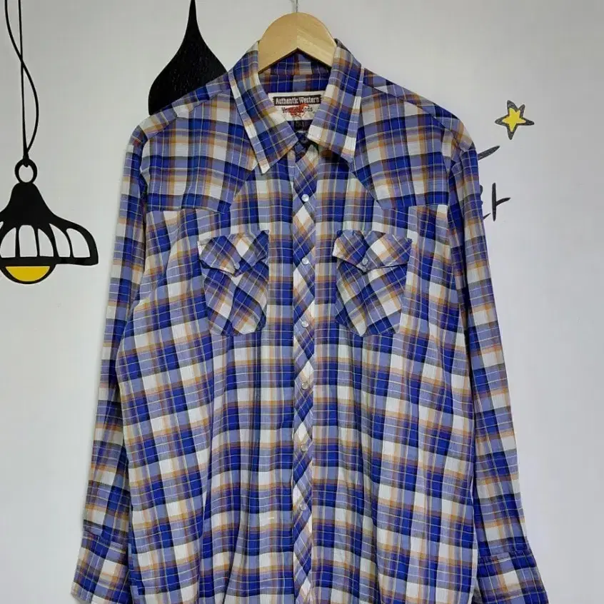 [XL] Authentic Western Youngbloods 체크 웨스턴 스냅 셔츠