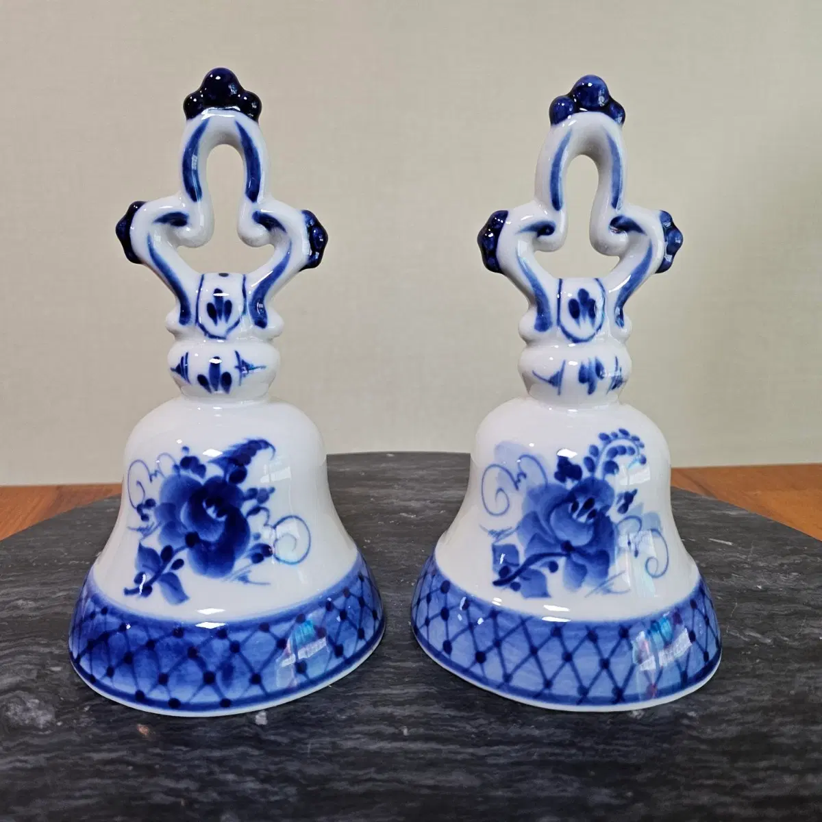 90년대 올드 빈티지 러시아 그젤 핸드크래프티드 벨(Bell) 2pcs.