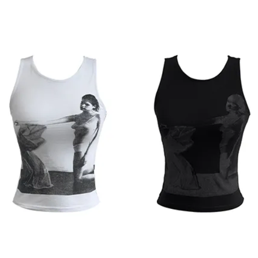 어반유니크 언노운 프린팅 슬리브리스 나시 에이블리 교신 교환 unknown printing sleeveless