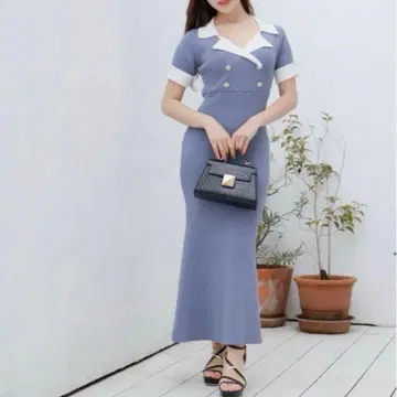 바이컬러 클래시컬 머메이드 원피스