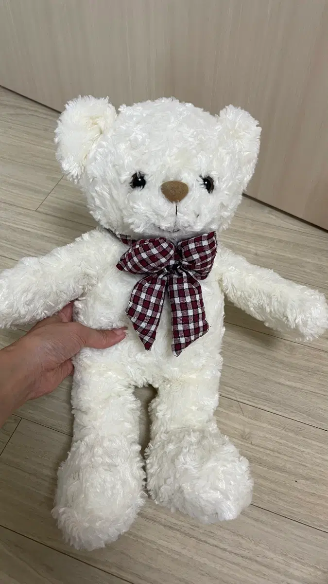 화이트 테디베어 인형