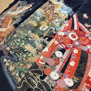 블랙 전모노 럭셔리 금채 학 소 국 모란 화려한 3점
