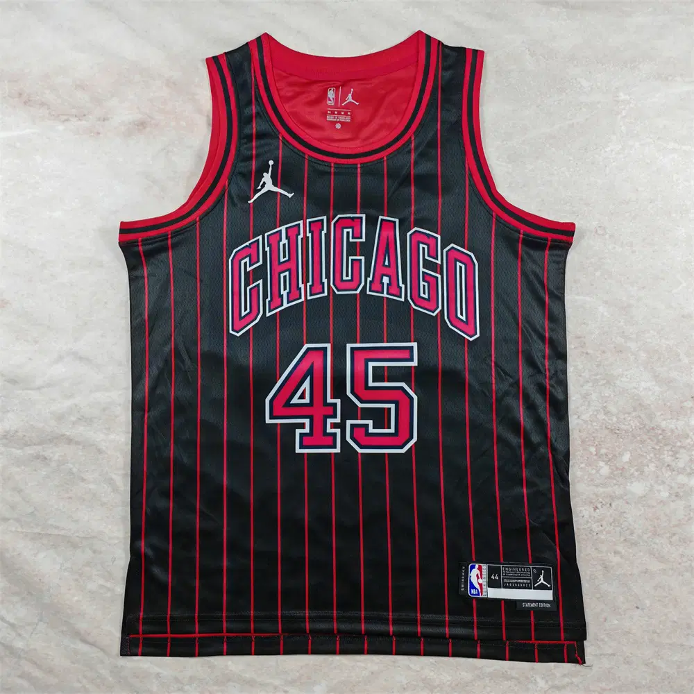 NBA 농구복 26종 불스 45호 마이크 조던 블랙레드스트라이프 열압착