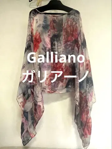 galliano 가리아노 꽃무늬 시어 블라우스 silk