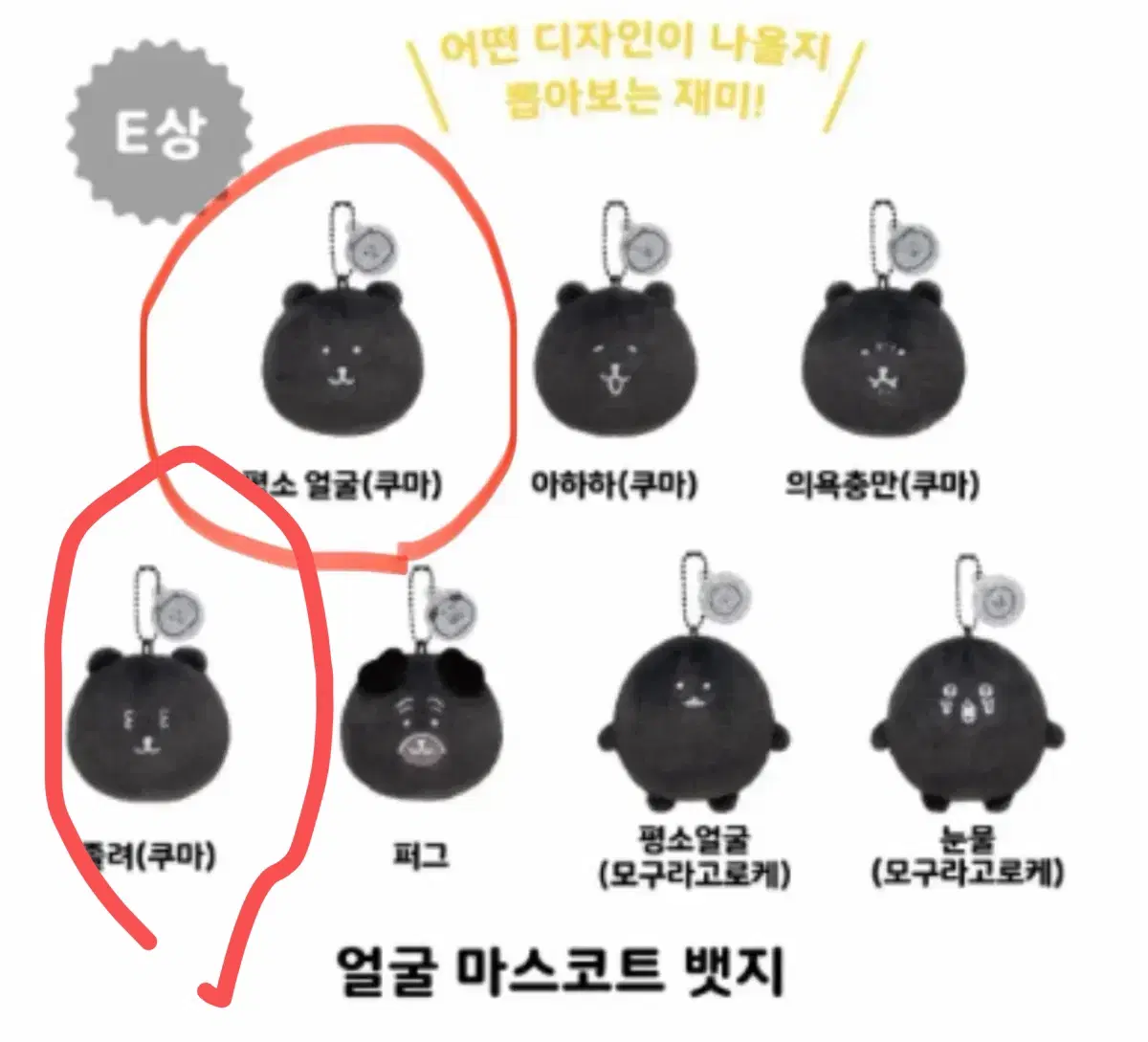 농담곰 흑담곰 성수 쿠지 e상