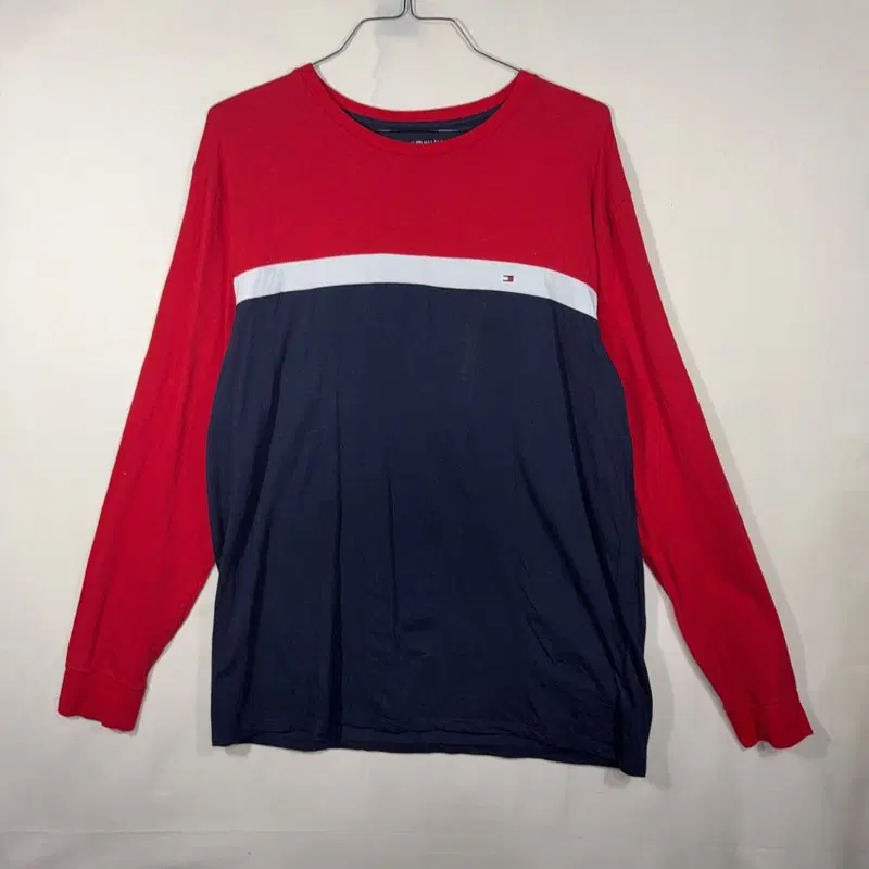 타미힐피거 배색 티셔츠 올드머니 데일리 쭉티 [XL/TG/XG]