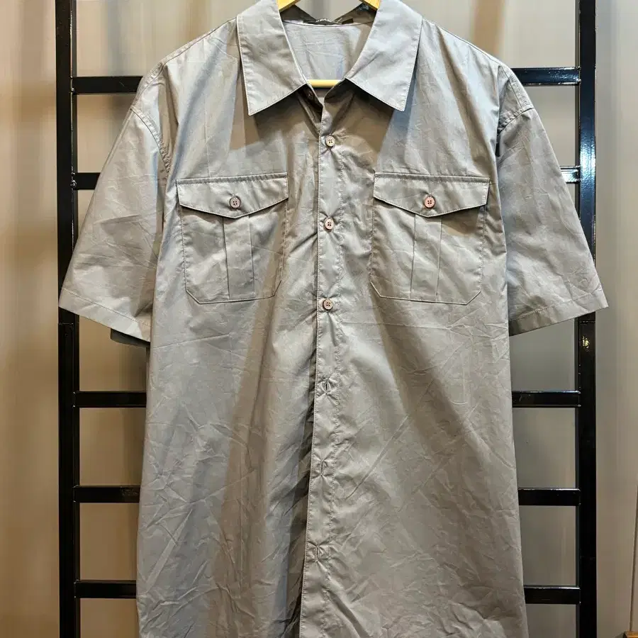 [L] 드로우핏 DRAW FIT 면 100% 투포켓 반팔 셔츠 그레이 2.5